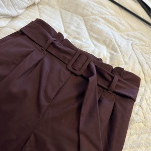 RW&Co Burgundy Flannel Paperbag Ankle Pant